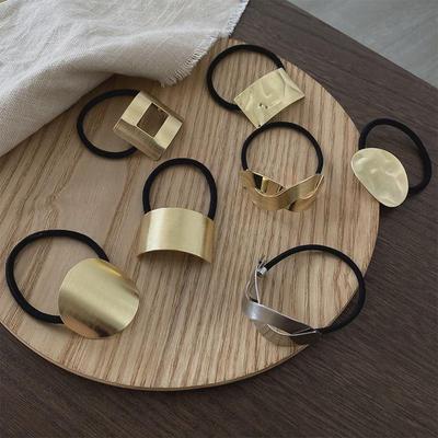Stylish Korean Metal Brushed Elastic Hair Band for Women