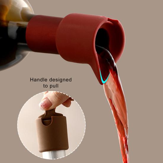 Silikonpropper til vinflasker Gjenbrukbare vakuumforseglede vinkorker for bevaring av friskhet Universale vinpropper for champagnebrus