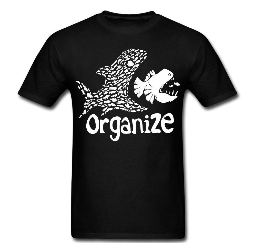 Organize small fish big fish work together Tee t-shirt Anarchy Protest S