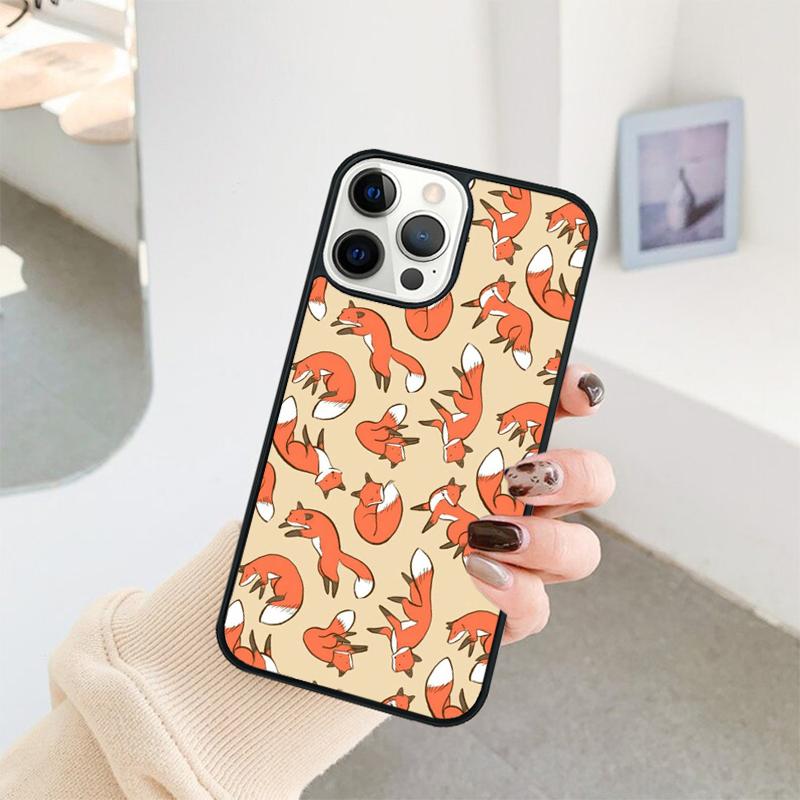 Red Fox Pattern Phone Case For iPhone 17 Air 16 15 14 11 12 13 Pro  MAX Plus coque Cover Shell