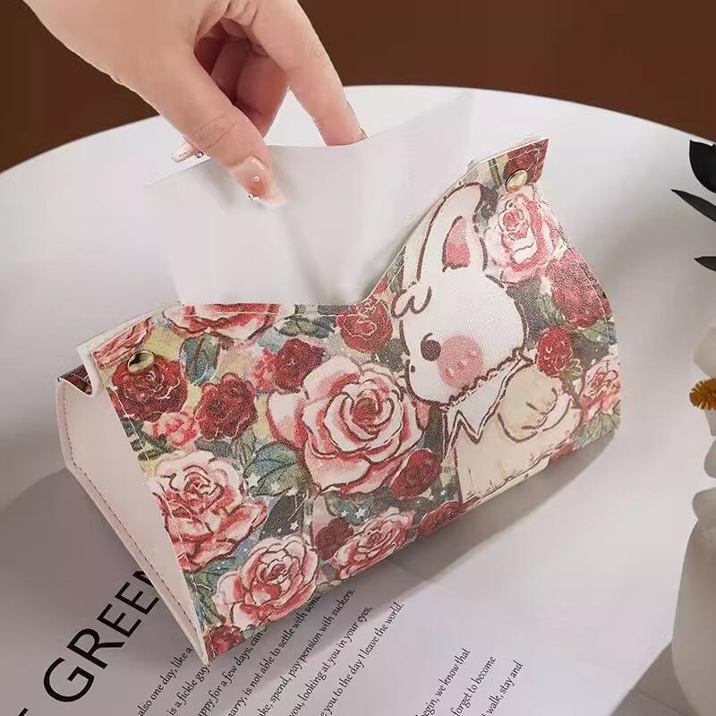 Beiyipin Cute Bonnie Rabbit Waterproof Faux Leather Tissue Box