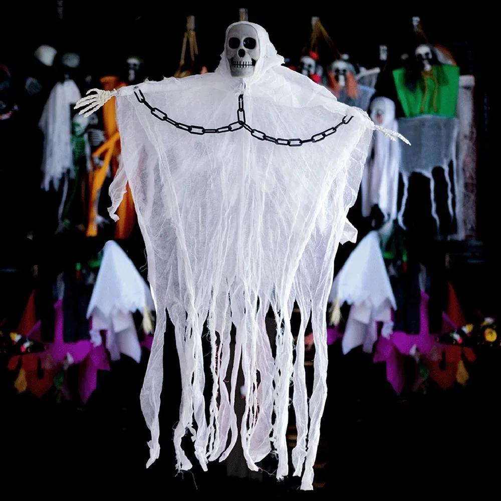 Halloween Hanging Ghost Skeletons Outdoor Decor Glow in the Dark Haunted House Props Scary Party Yard Decoration Supplies