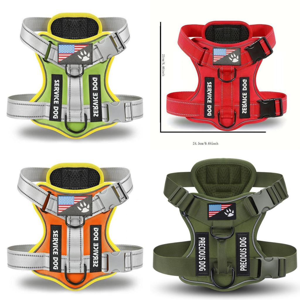 Dog Harness With Reflective Nylon Material And Adjustable Fit For Training And Walks