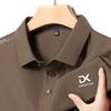 New Men'S Business Casual Long Sleeved Shirt With Badge Solid Color Polo Shirt Fashionable Breathable Comfortable Versatile Top