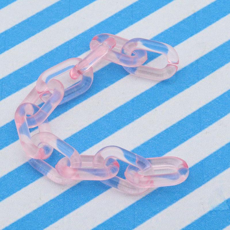 

Акриловая прозрачная цветная цепочка-пряжка 10x15 мм для сумок в свежем стиле, брюк или DIY-украшений 10 cm розовый