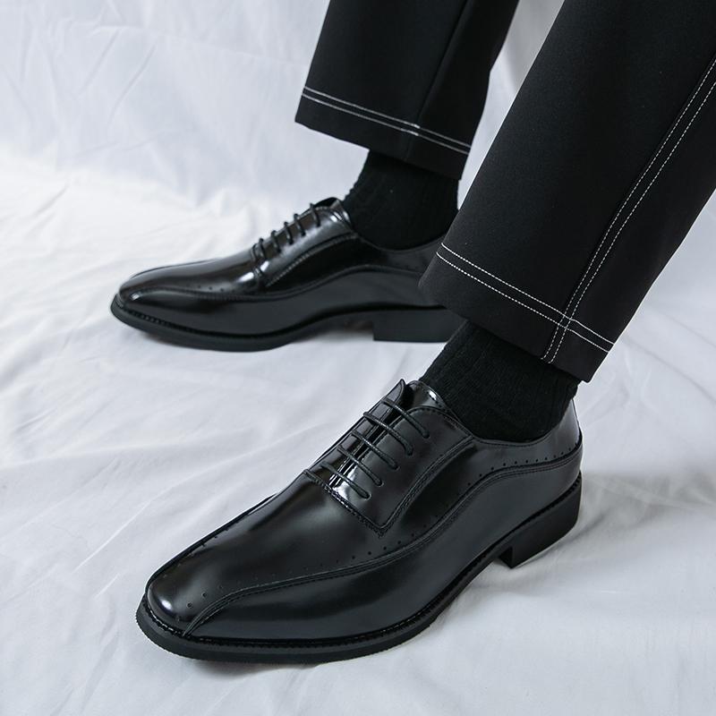 Fashion Groom in formal leather shoes Minimalist and retro British style Leisure Business and Office Elegant adult shoes Plus Size -46