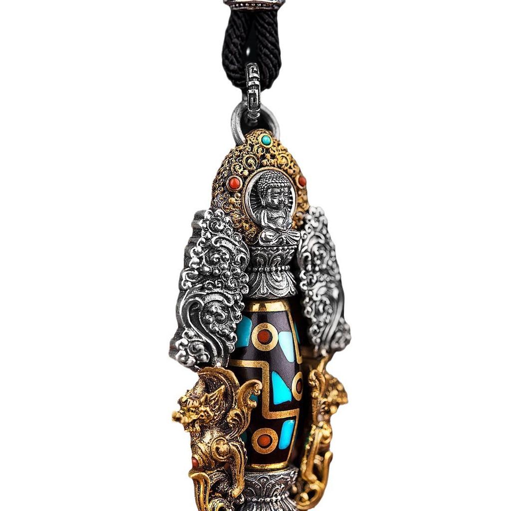 Collana da uomo con ciondolo perla dzi a nove occhi gioielli retrò Guochao protezione del corpo vendita diretta dalla fabbrica
