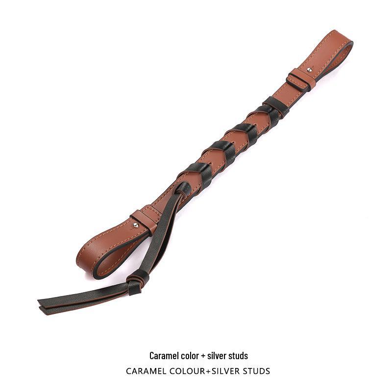 

Сумка-тоут из коровьей кожи маджонг на плечо под мышкой с плетеным ремешком 2cm x 34cm