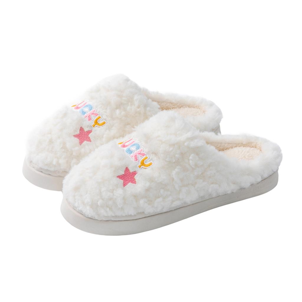 2025 new cotton slippers autumn and winter indoor home thick bottom warm non-slip household fluffy slippers