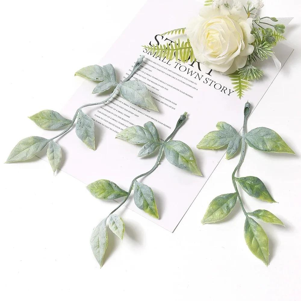 10Pcs Artificial Plants Leaf Wedding Party Home Decor Accessories Diy Cake Candy Box Garland Christmas Decorative Flowers Wreath