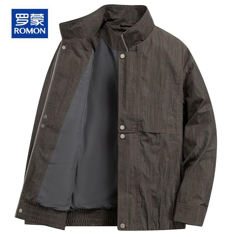Romon Men's Casual Stand Collar Workwear Jacket