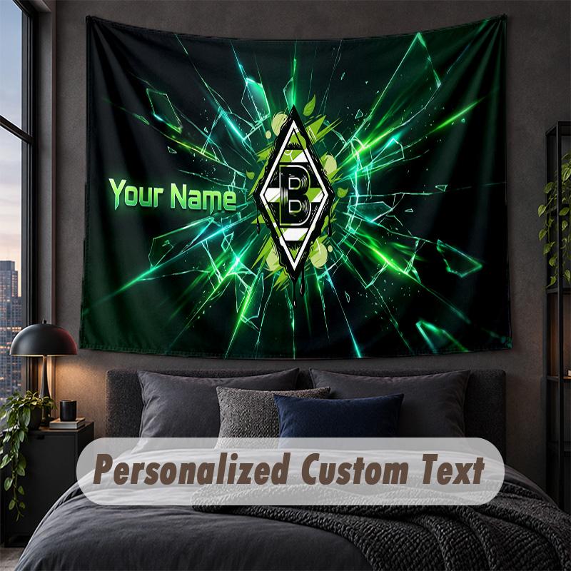 Custom Name Text Tapestry,Borussia Mönchengladbach Decorative Wall Hanging, Background Tapestry For Home Bedroom