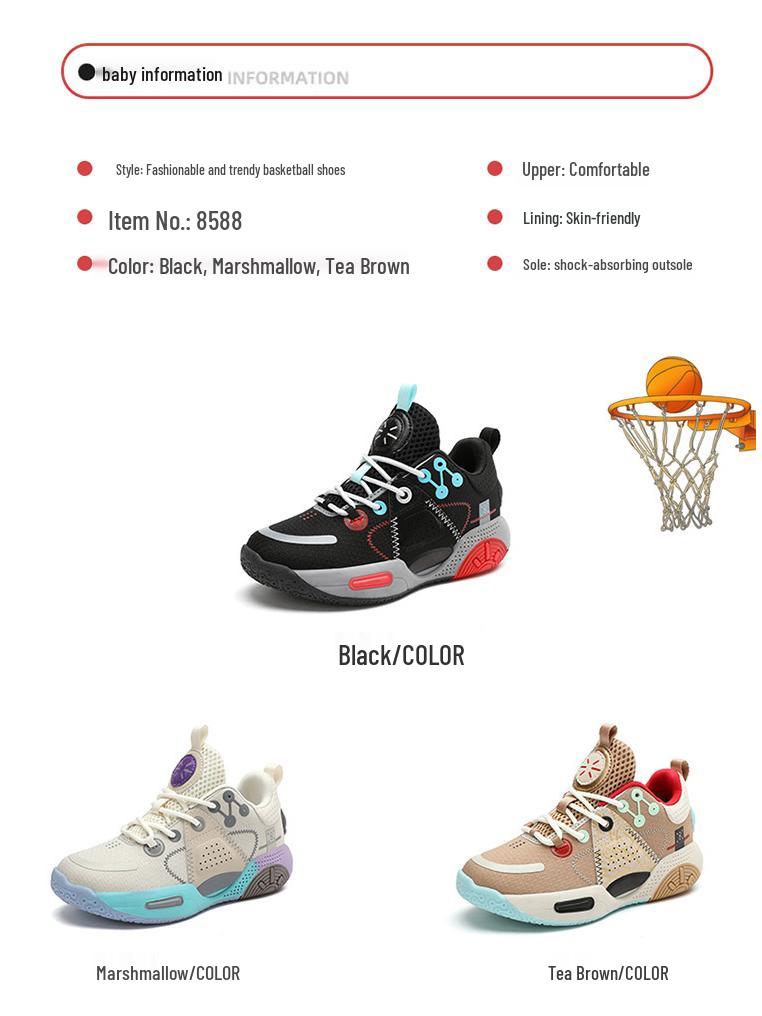 Atmungsaktive Stoßdämpfende Basketballschuhe für Jungen - Strapazierfähig für das Spielen im Freien