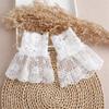 Fake Cuff Sleeve Women White Female Lace Pleated Flare Sleeve Detachable False Cuffs Ruffles Wristband Decorative Accessory