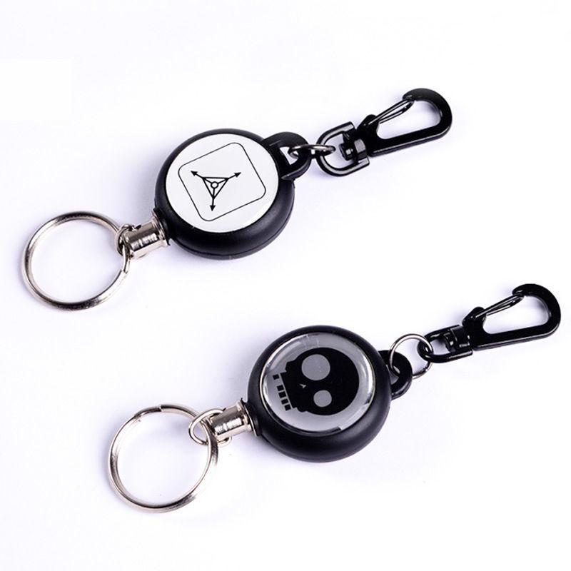 

Dual-Sided Epoxy High-Rebound Retractable Steel Key Ring - Anti-Lost, Anti-Theft Keychain for Easy Use