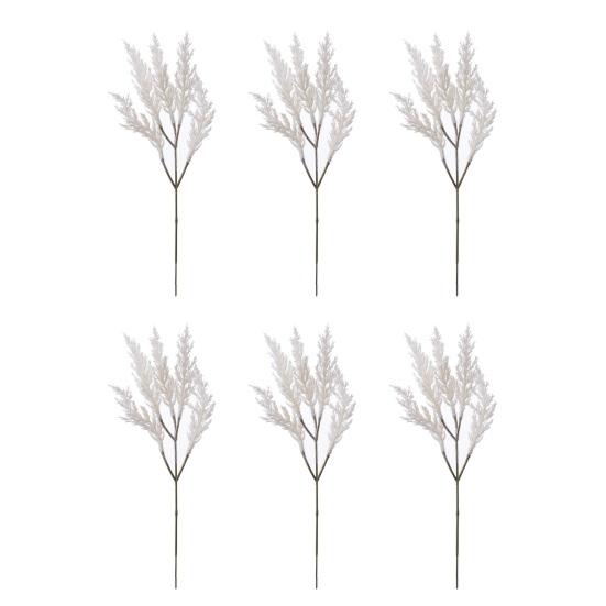 6 шт. Снежные ветки Искусственные веточки для поделок Замороженные искусственные стебли растений для поделок, венков, декора зимнего дома, кухни, стола
