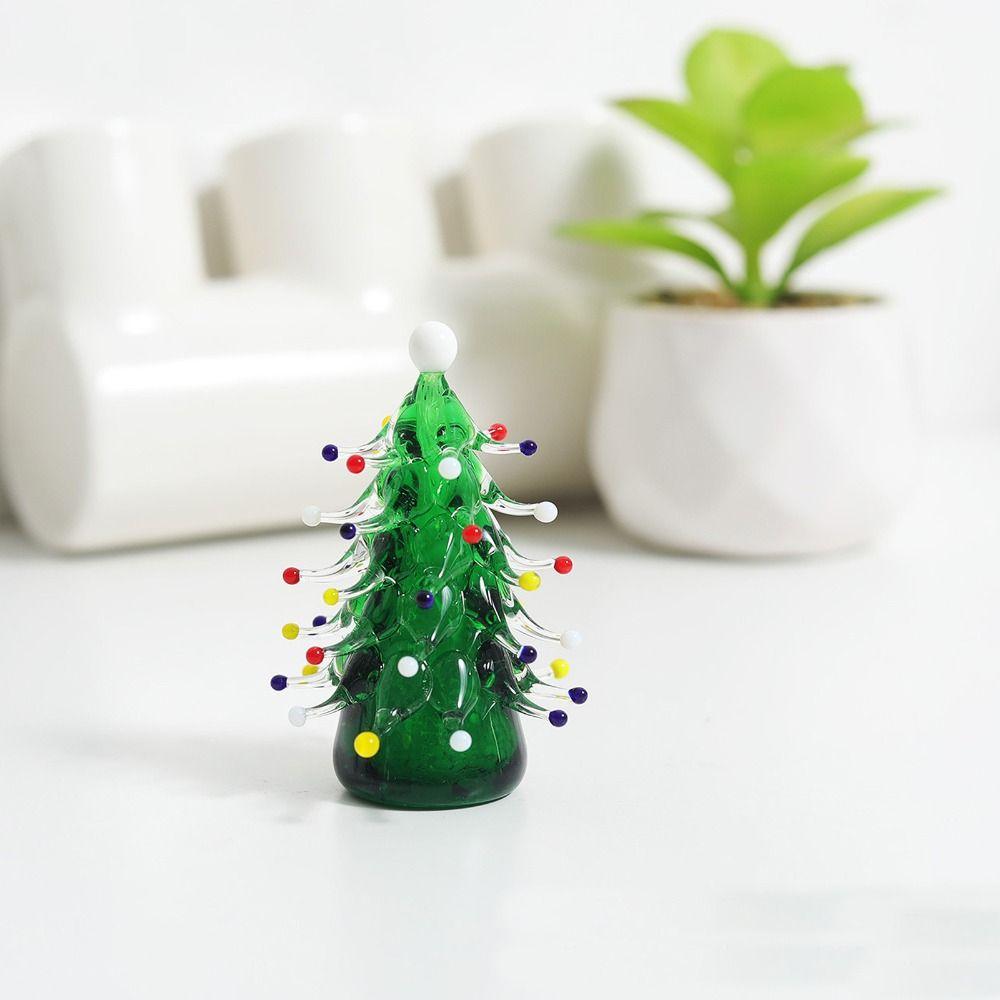 Mini Crystals Christmas Tree Figurine Statue Crystals Ornaments  Home Decor