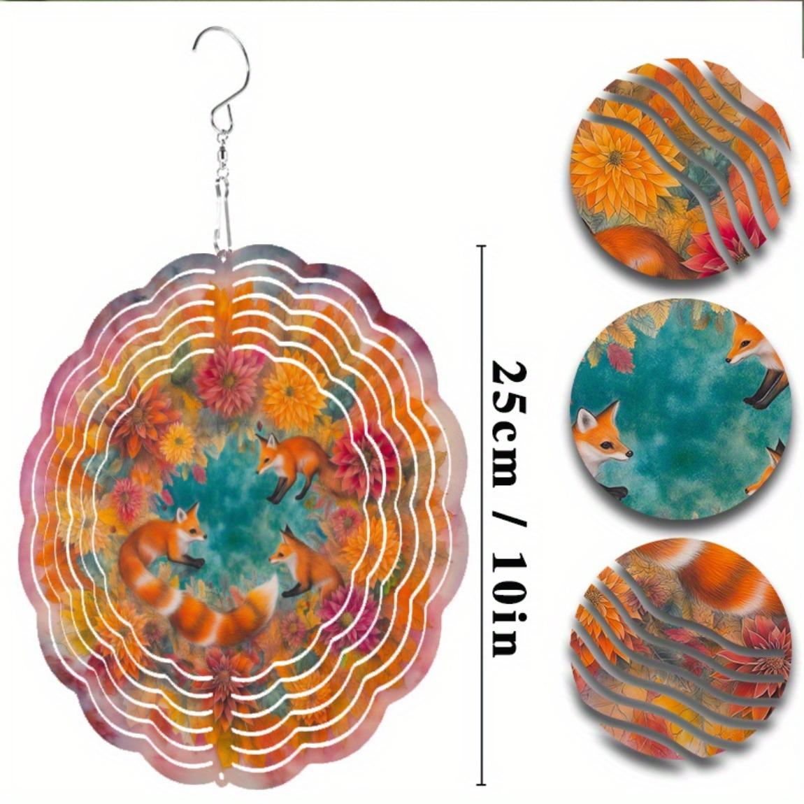 

Металлический флюгер, вращающийся на 360 градусов, для сада, с дизайном лисы и цветка, подвесной декор для газона, балкона, улицы, на все сезоны, подарок 01A