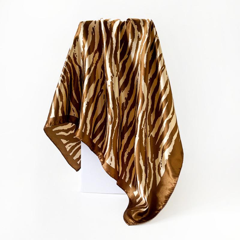 90cm silk scarf zebra pattern women's new arrival bag headscarf shawl artificial silk satin printing square scarf