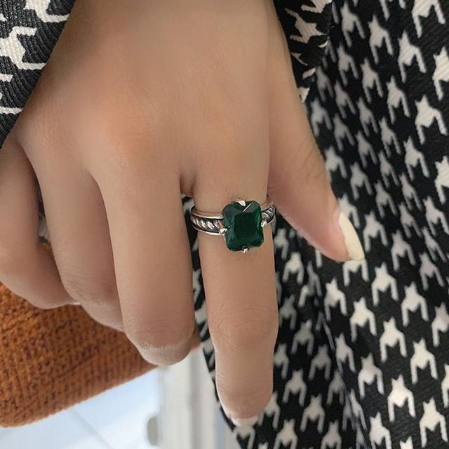 

Foxanry Циркон Ювелирные Кольца для Женщин Пар INS Модный Креативный Дизайн Аксессуары Для Вечеринок Подарки 17mm серебряный