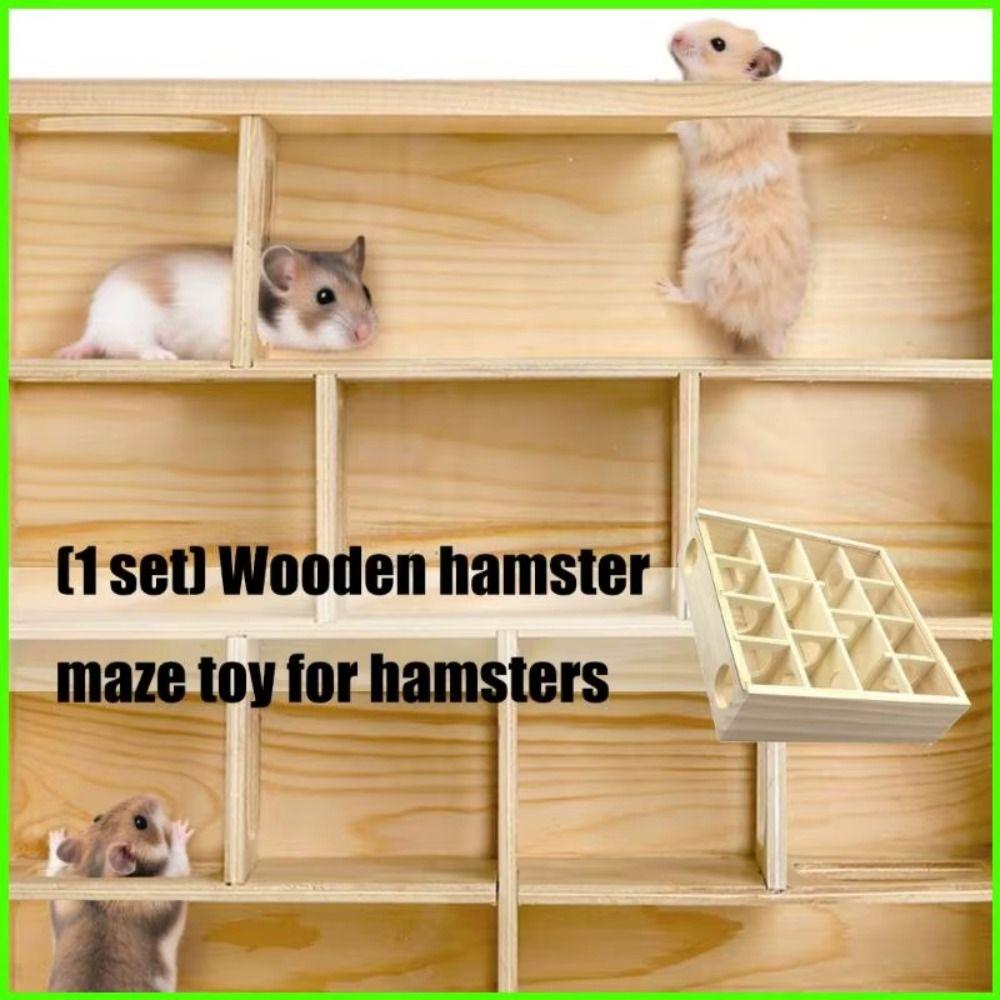 Exploration Hamster Tunnel Maze Wooden Pet Interactive Toy Guinea Pig Puzzle Toy  Exercise