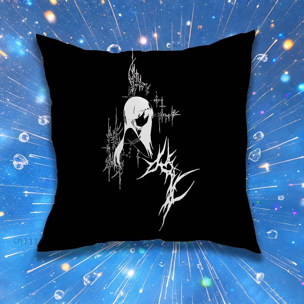 Gothic Cyber Sigil Cross Eyes Cute Cartoon Pillow Case Home BedroomCar Office Decoration Living Room Sofa Cushion Cover Suitable