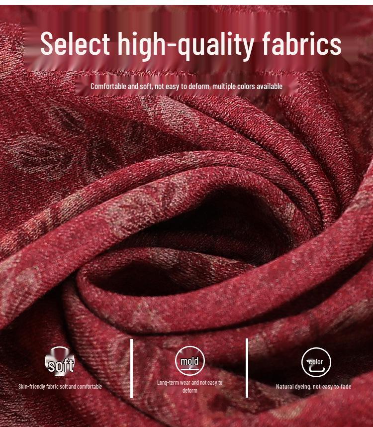 Grandma's Stand-Up Collar Long Sleeve Blouse - Spring & Fall Style for Middle-Aged Women