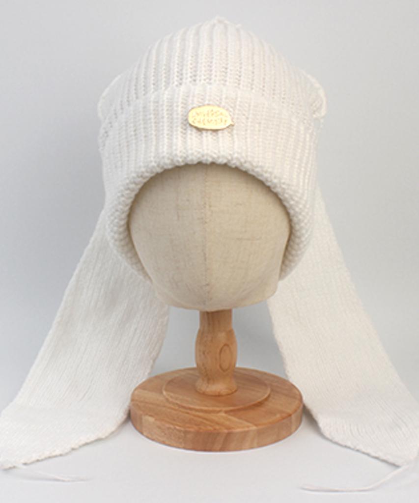 Yunibeosyeolkemiseuteuli Rabbit Long Ear White Beanie Rabbit Beanie
