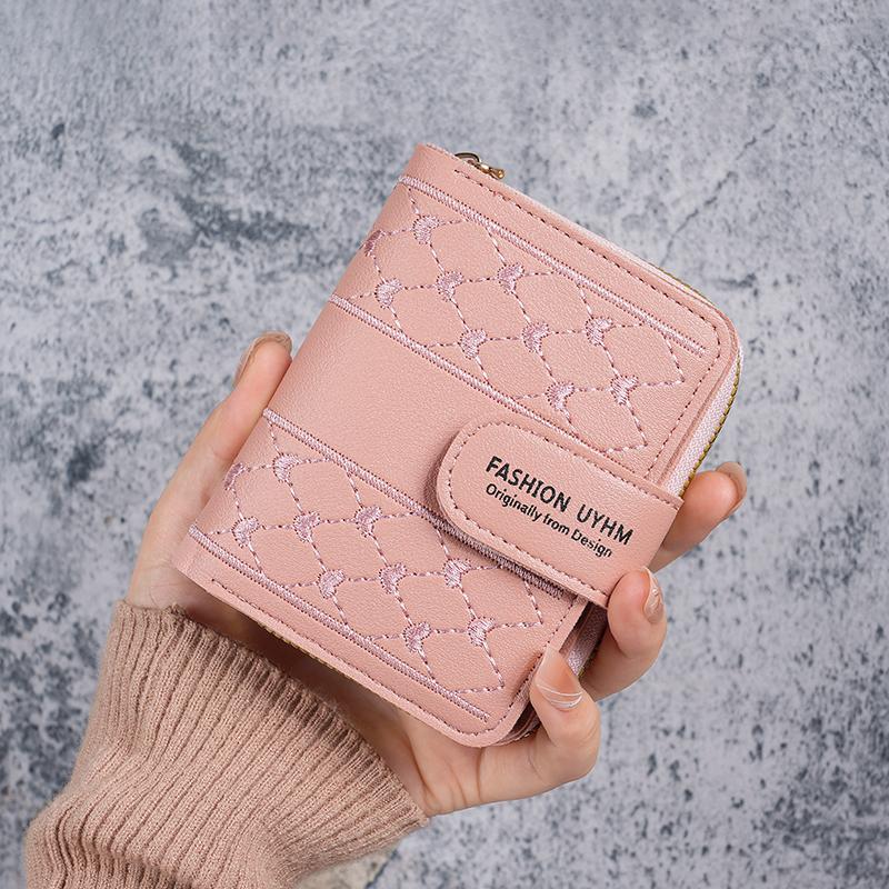 New Ladies Purse Short Zipper Large Capacity Coin Purse Joker Love Color Clutch Card Package