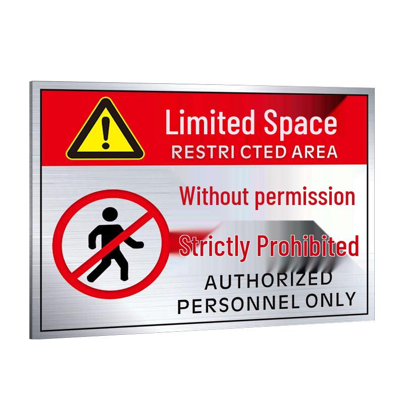 AnYi Limited Space Entry Restriction Aluminum Safety Sign GNG-593 30x40cm