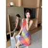 Summer Women's Beach Suspender Skirt Graphic Printed Dress