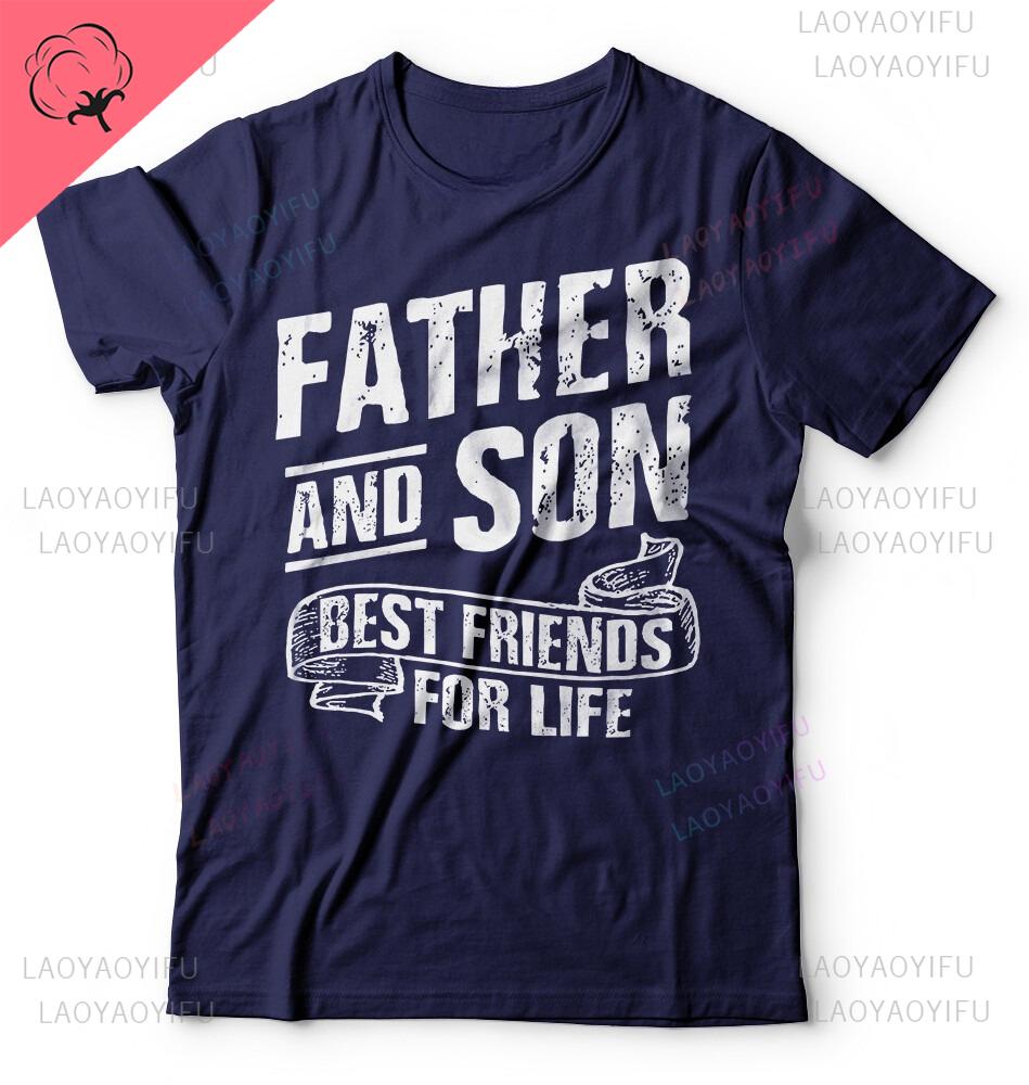 Fathers Day Tshirt Dad and Son Mens Gift Tee Shirt Fathers Man Loose Graphic Cotton Sweatshirt New Arrival Oneck Shortsleev