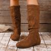Übergrößen Schuhe für Damen 36-43 Herbst Frühling Mode Damen Plateau Bequem Rutschfest Wadenhohe Stiefel Freizeit Damenstiefel