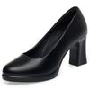 Jiuzhan Formal Work Shoes Black Versatile Tooling High Heels with Suit Leather Shoes Single Shoes Interview Women's Shoes