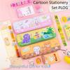 Rulers Pencil Eraser Set Colored Crayons Stationery Gift Box Study Stationery Set  School Supplies