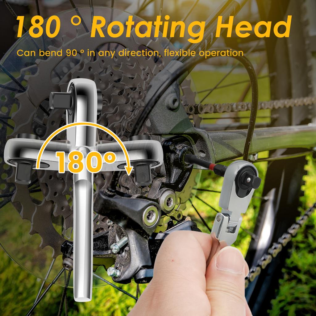 Multifunctional 1/4" 3/8" 1/2" Ratchet Wrench Finger Socket Ratchet Wrench Adjustable Flex Head Ratchet Spanner Bit Driver Tools