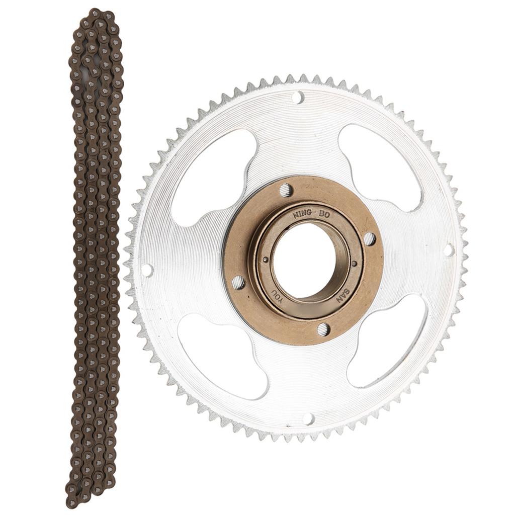 25H Kettensatz Vierloch-Kurbelgarnitur Getriebeloses Freilaufzahnrad 146-Glieder-Kette für Elektroroller