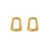 Marka French Geometric Square Necklace & Clavicle Chain Set with 18k Gold Titanium Steel Earrings Studs