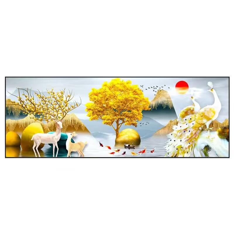 

Алмазная картина «Олень удачи», мозаика «Павлин», новая гостиная, девять рыб, 5 сделай сам, точечная вышивка крестом, полная вышивка, атмосфера спальни, сделай сам 100-50CM белый