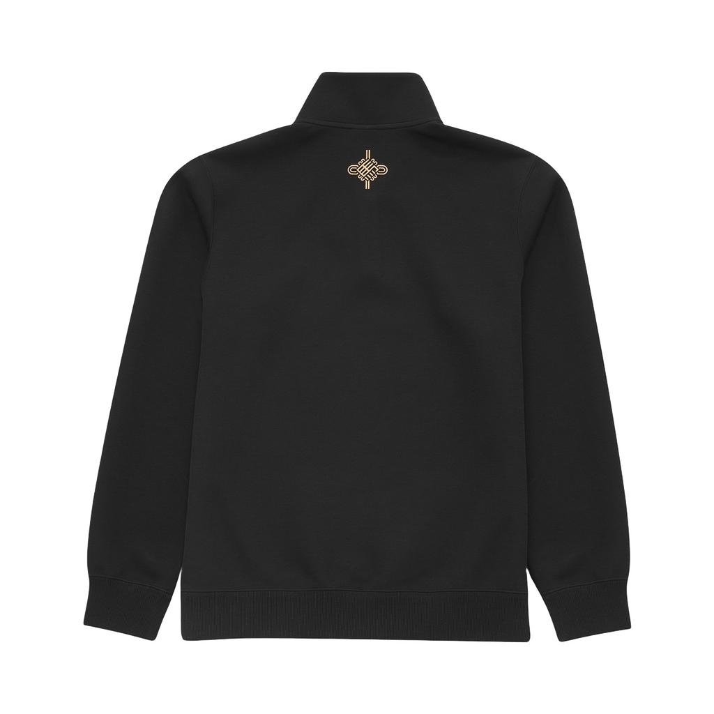 Li Ning Badminton Series Stand Collar Letter Pattern Embroidered Couple Sweatshirt Unisex Sweatshirt AWDWA47-1