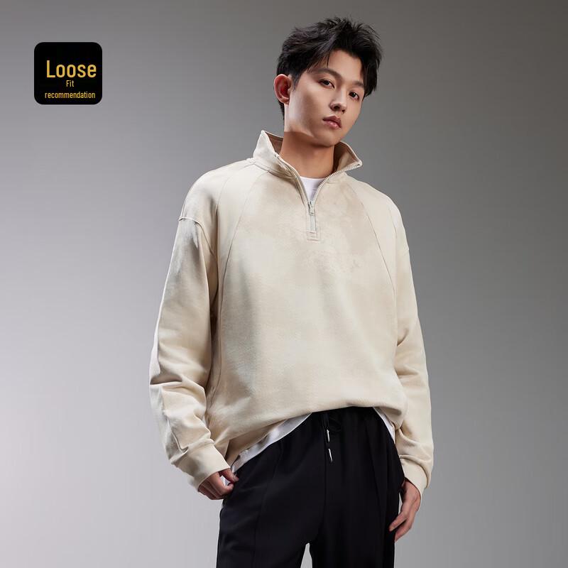 

CABBEEN Men s 365G Fish Scale Fabric Loose-Fit Sweatshirt M