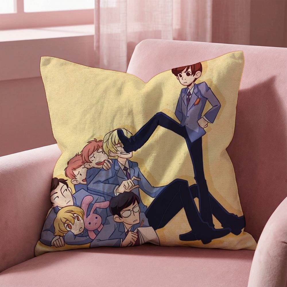 O-Ouran High School ANIME Cushion Cover Multi-Scene Pillow Cover for Home & Car - Reversible, Soft & Durable for Daily Use