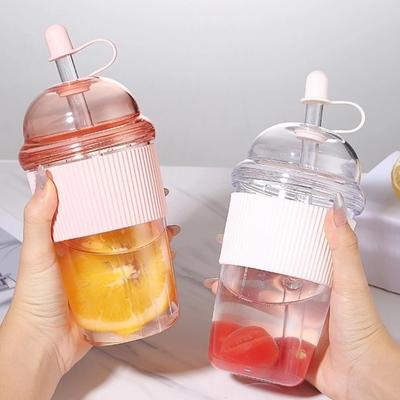 Transparent Suction Cup with Lid and Straw Iced Coffee Cup Smoothie Cup Clear Tumbler  Office