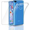 Coque et film de protection - Huawei - Honor 9 Lite - Silicone gel souple - Verre trempé - Résistant aux rayures