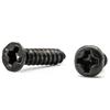 Black KA Mixed Self-Tapping Screw Set: Cross Countersunk, Flat, Round, and Pan Head