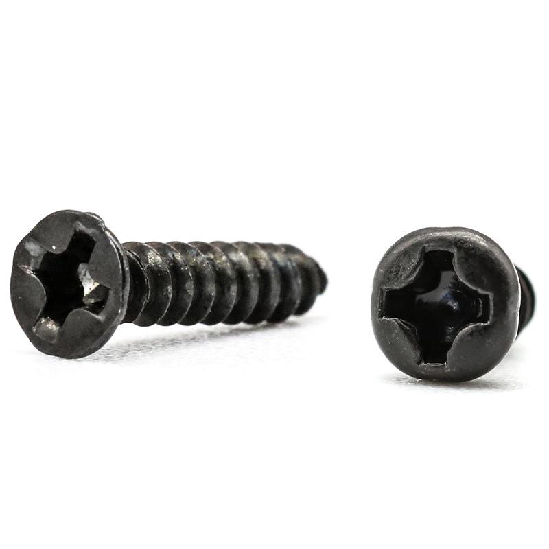 Black KA Mixed Self-Tapping Screw Set: Cross Countersunk, Flat, Round, and Pan Head