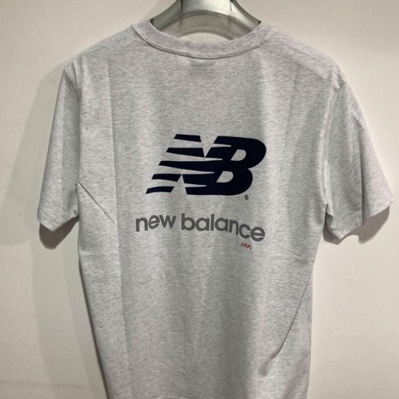 New Balance Big Logo Short Sleeve Tee Nbnef21423 Light Gray