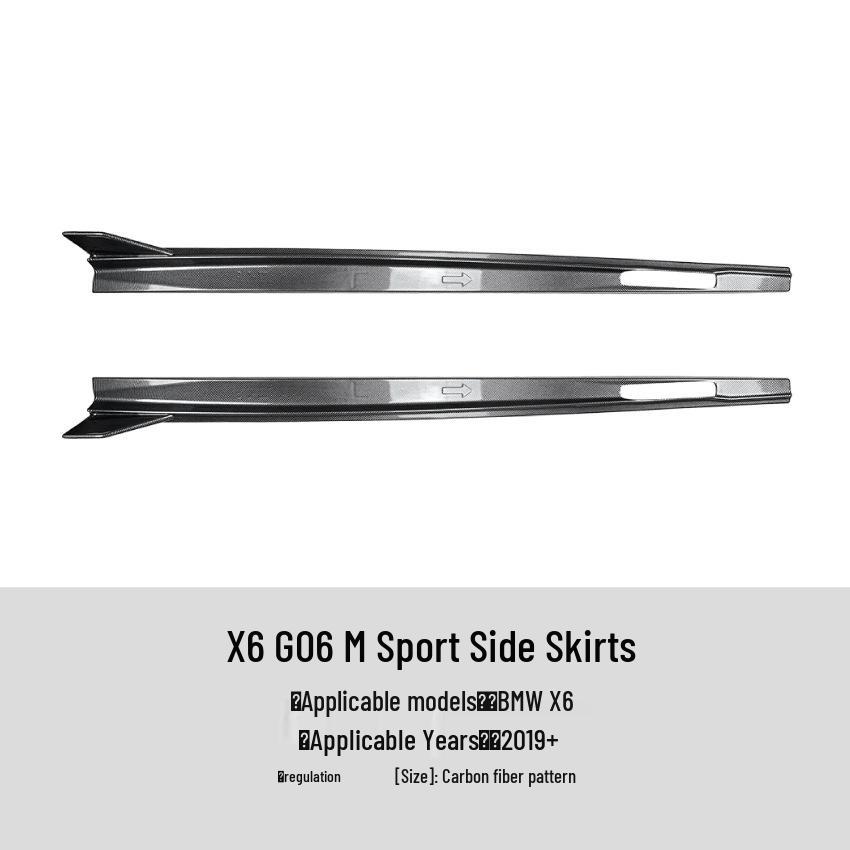 BMW X6 G06 Sport 2019+ Exterior Mod Kit: Front Lip, Wind Knife, Rear Wing, Side Skirt.