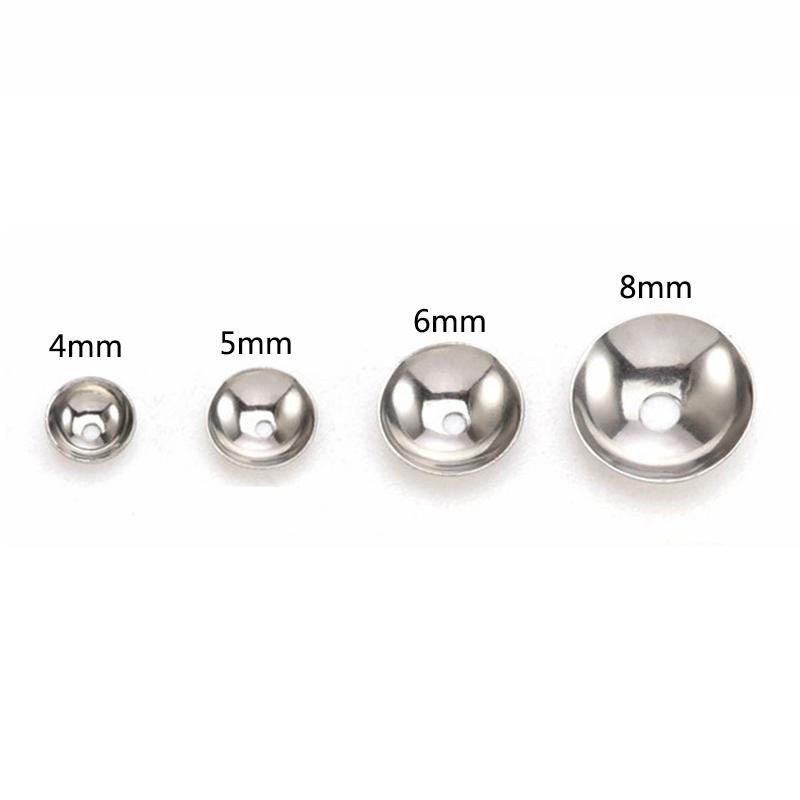

50pcs 3-10mm Gold Color Stainless Steel Round Bead Caps Spacer Beads for Jewelry Making DIY Components Accessories Wholelsale 3x0.9mm hole