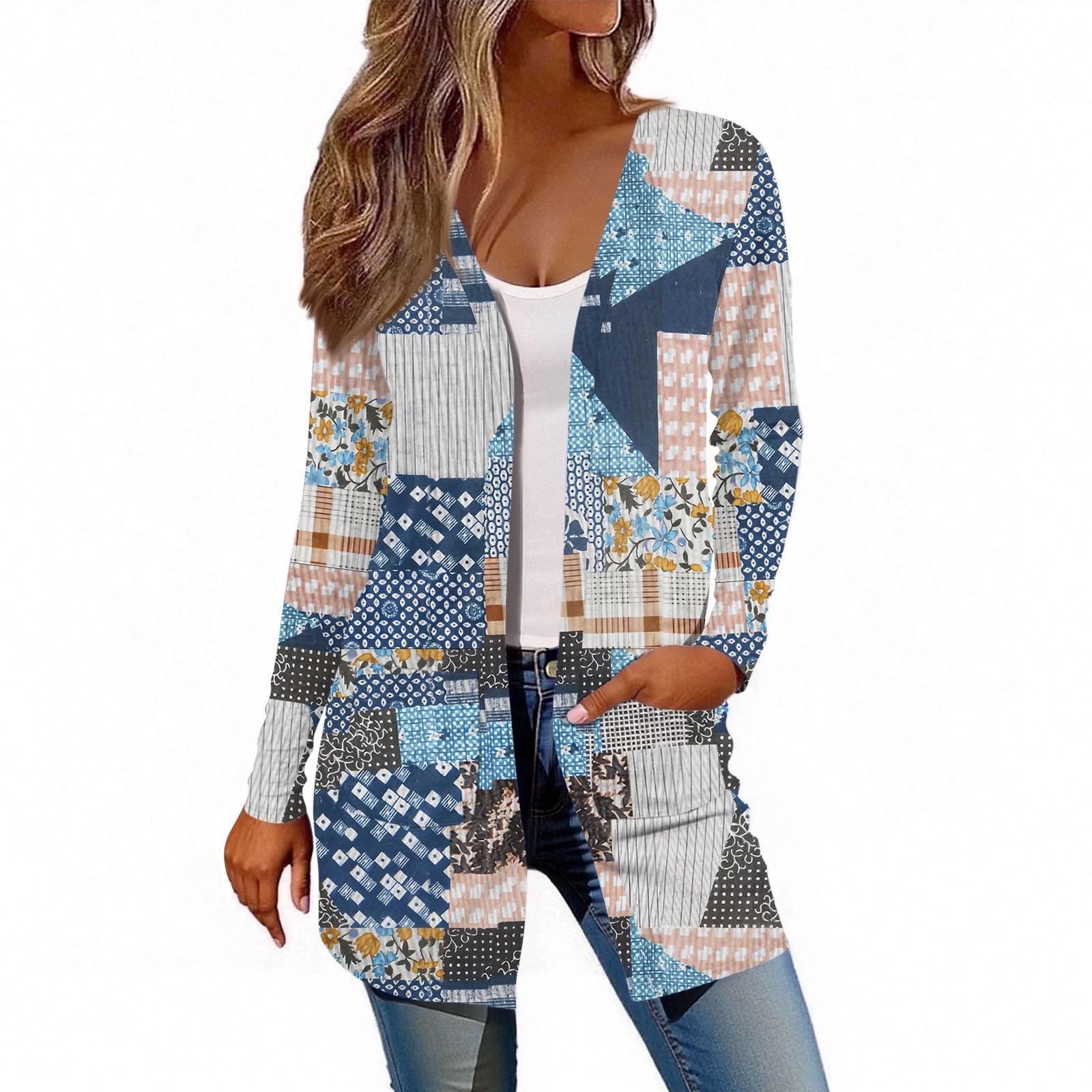 

Женский кардиган с длинным рукавом, повседневная куртка с карманами, топ XXL